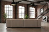 KAWOLA Sofa CELESTE 4-Sitzer mit Hocker Cord taupe