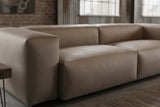 KAWOLA Sofa CELESTE 4-Sitzer mit Hocker Lederfaserstoff anthrazit