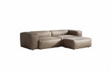 KAWOLA Sofa CELESTE 4-Sitzer mit Hocker Lederfaserstoff anthrazit