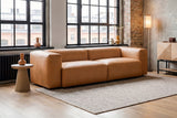 KAWOLA Sofa CELESTE 4-Sitzer Leder cognac