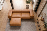 KAWOLA Sofa CELESTE 4-Sitzer Leder cognac