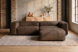 KAWOLA Sofa CELESTE 4-Sitzer Leder dunkelbraun