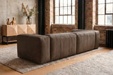 KAWOLA Sofa CELESTE 4-Sitzer Leder dunkelbraun