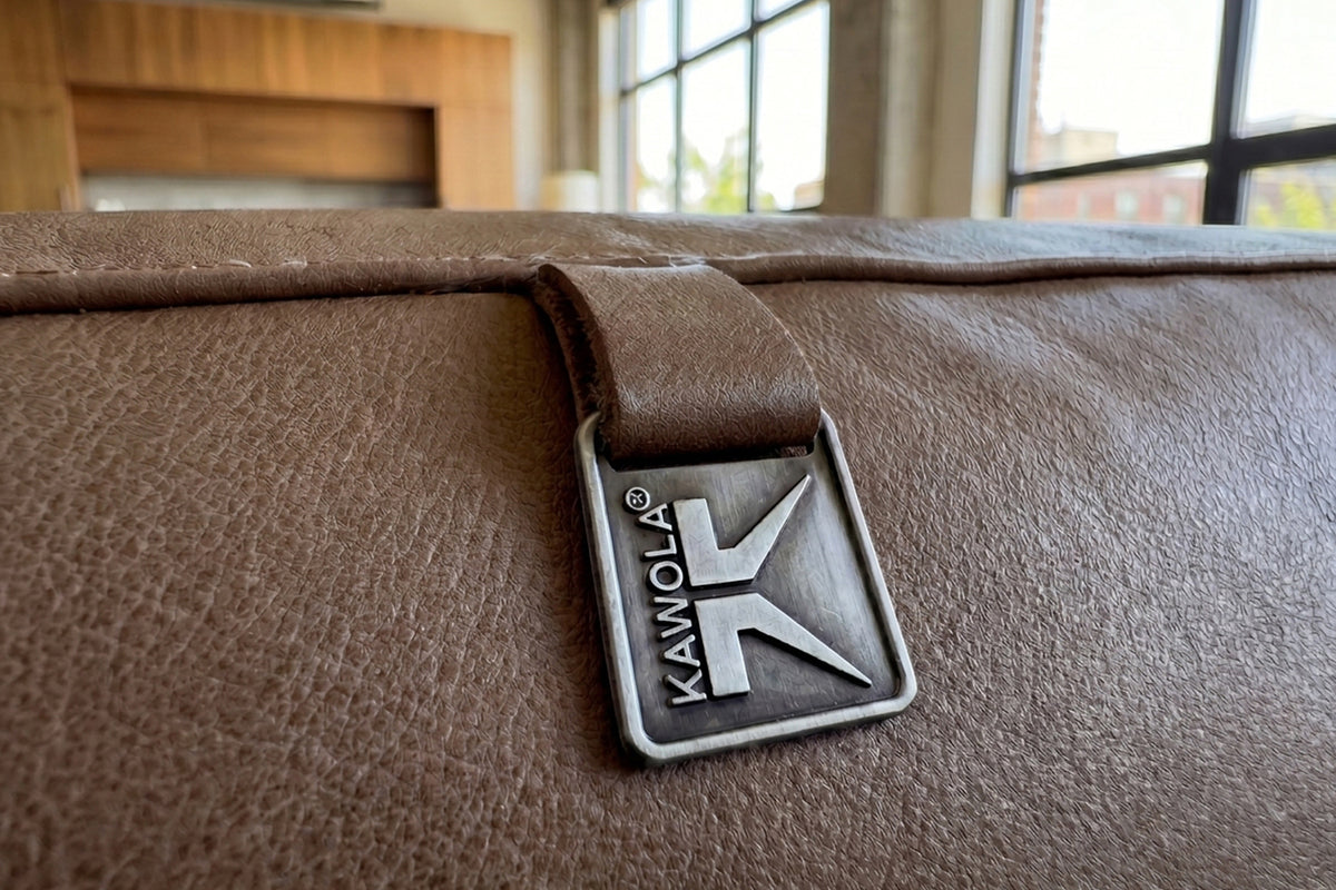KAWOLA Sofa CELESTE 4-Sitzer Leder dunkelbraun