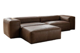 KAWOLA Sofa CELESTE 4-Sitzer Leder dunkelbraun