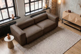KAWOLA Sofa CELESTE 4-Sitzer Leder dunkelbraun