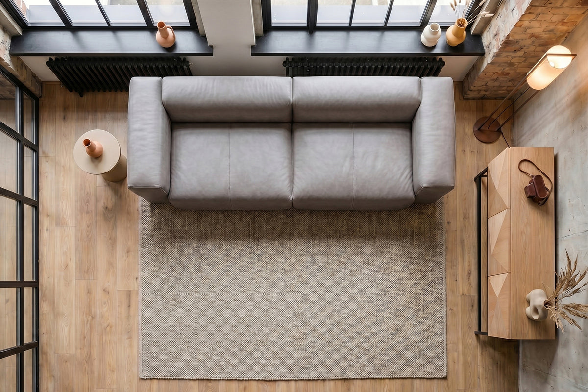 KAWOLA Sofa CELESTE 4-Sitzer Leder grau