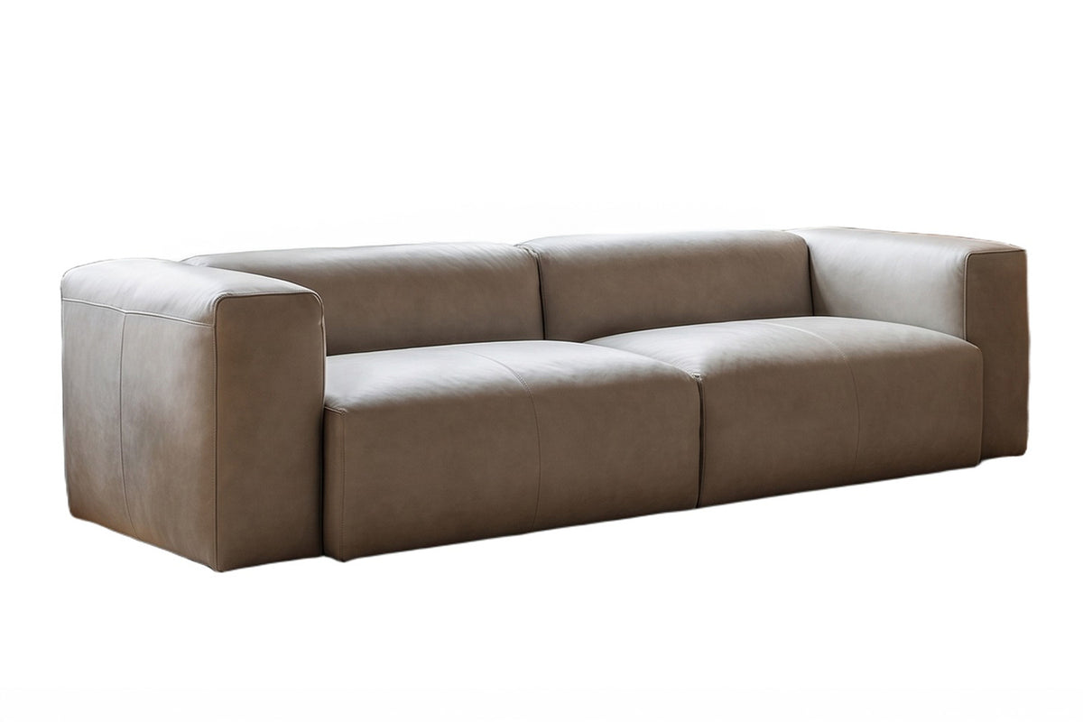 KAWOLA Sofa CELESTE 4-Sitzer Leder grau