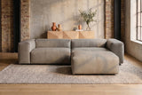KAWOLA Sofa CELESTE 4-Sitzer Leder grau