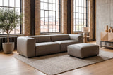 KAWOLA Sofa CELESTE 4-Sitzer Leder grau