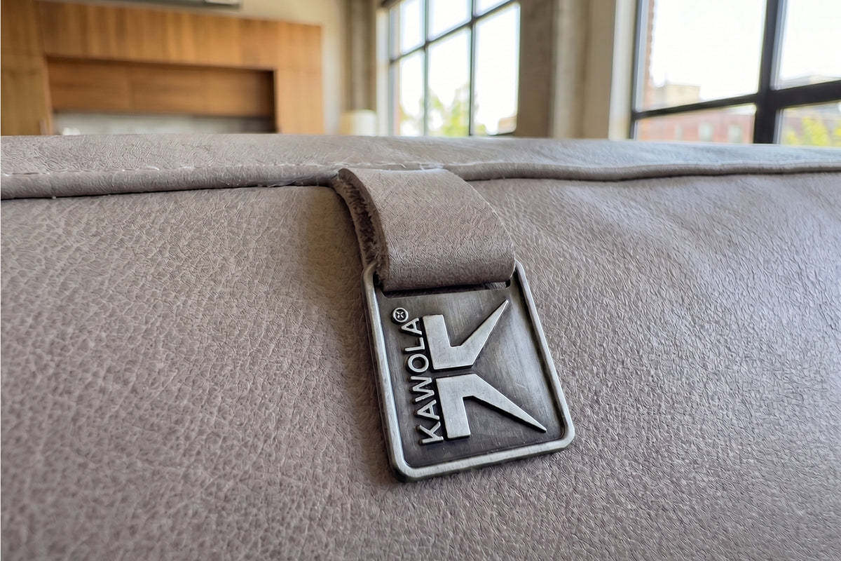 KAWOLA Sofa CELESTE 4-Sitzer Leder grau