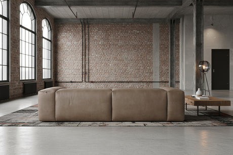 KAWOLA Sofa CELESTE 4-Sitzer Lederfaserstoff anthrazit