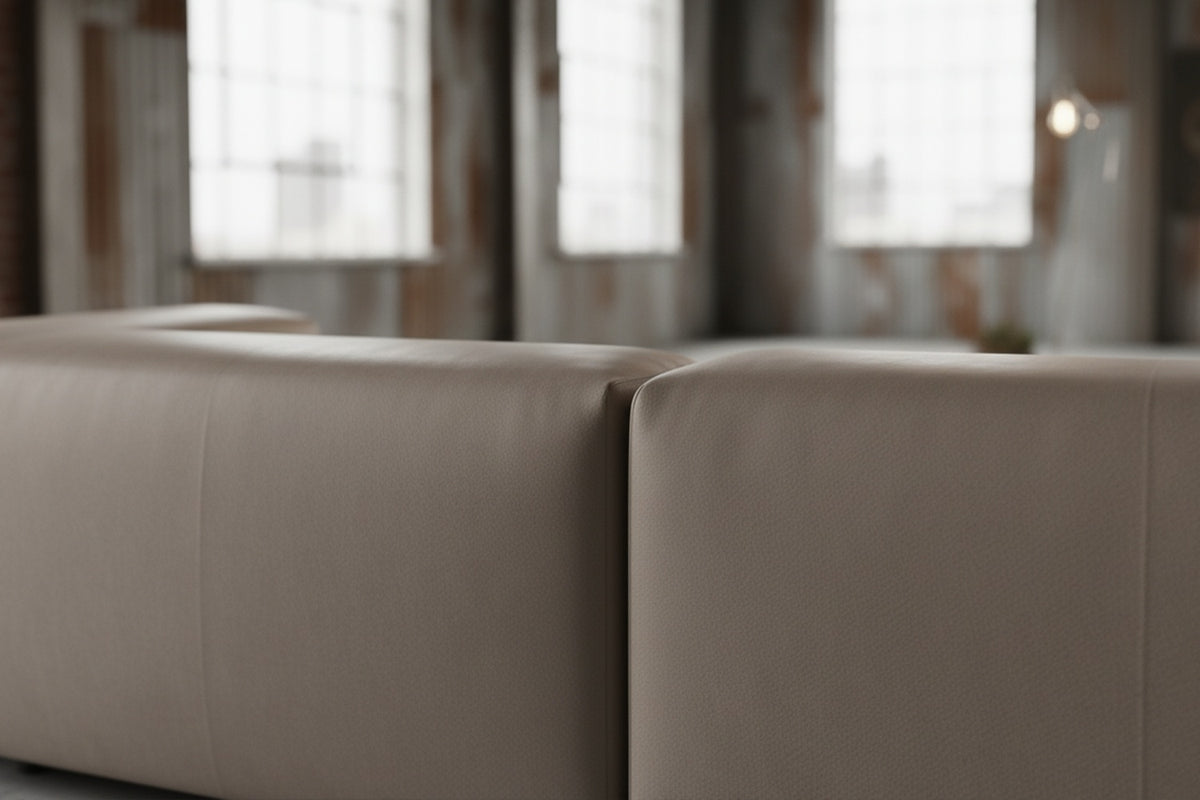 KAWOLA Sofa CELESTE 4-Sitzer Lederfaserstoff anthrazit