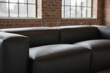 KAWOLA Sofa CELESTE 4-Sitzer Lederfaserstoff schwarz