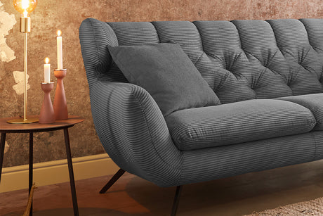 KAWOLA Sofa CHARME Cord grau