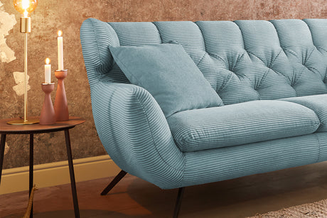 KAWOLA Sofa CHARME Cord hellblau