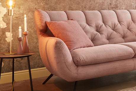 KAWOLA Sofa CHARME Cord rosa