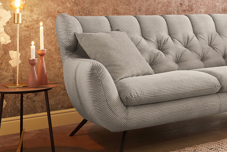 KAWOLA Sofa CHARME Cord steingrau
