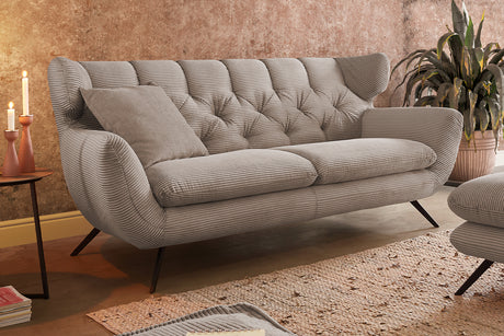 KAWOLA Sofa CHARME Cord taupe, 2-Sitzer
