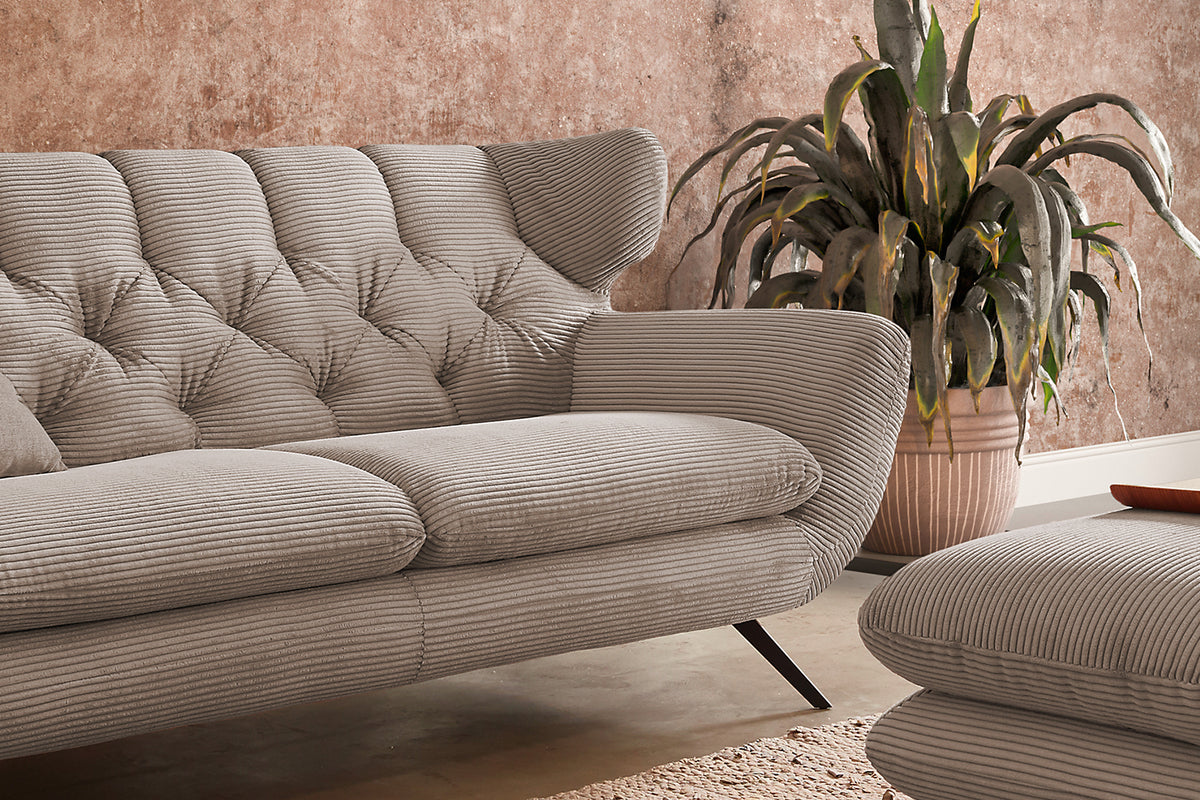 KAWOLA Sofa CHARME Cord taupe
