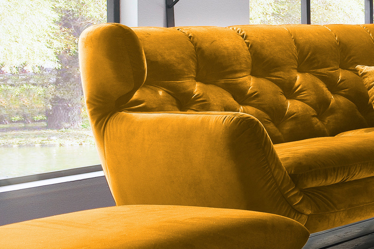 KAWOLA Sofa CHARME Velvet curry