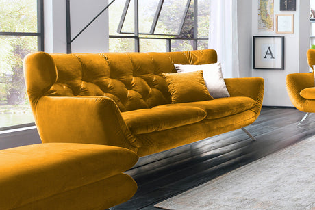 KAWOLA Sofa CHARME Velvet curry