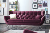 KAWOLA Sofa CHARME Velvet purple, 3-Sitzer