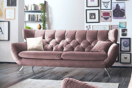 KAWOLA Sofa CHARME Velvet roségrau, 2-Sitzer