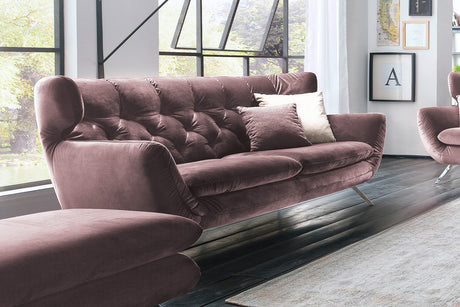 KAWOLA Sofa CHARME Velvet roségrau