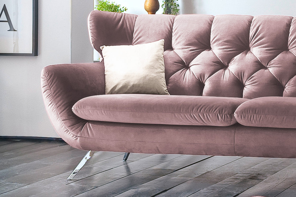 KAWOLA Sofa CHARME Velvet roségrau
