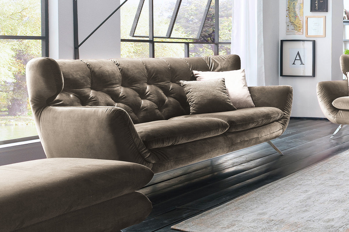 KAWOLA Sofa CHARME Velvet sand
