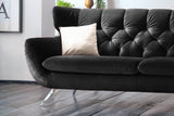 KAWOLA Sofa CHARME Velvet schwarz