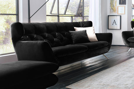 KAWOLA Sofa CHARME Velvet schwarz