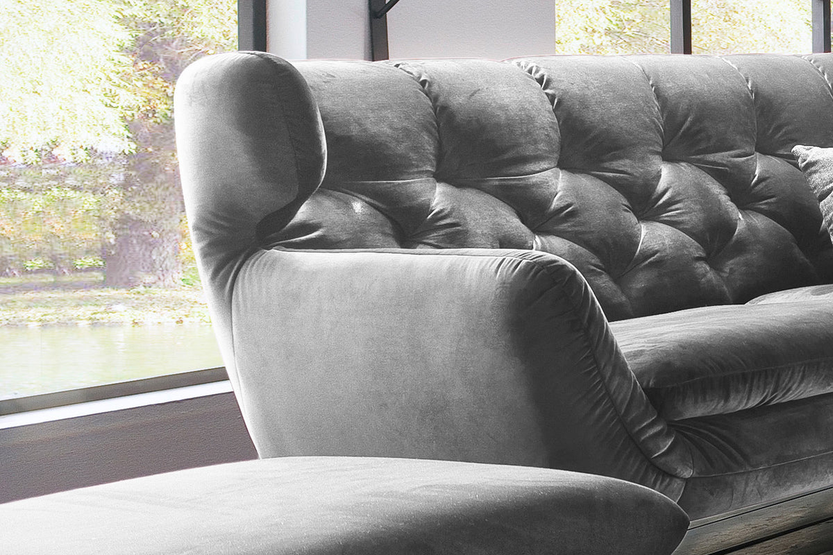 KAWOLA Sofa CHARME Velvet silber