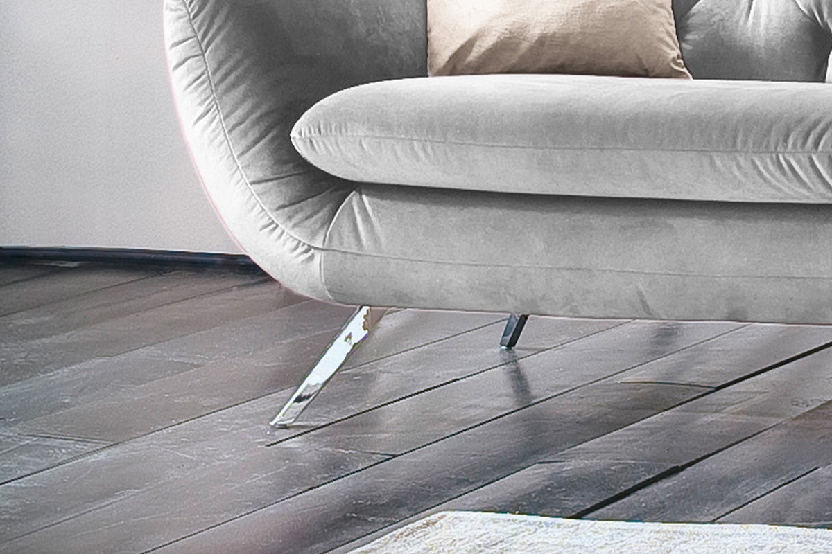 KAWOLA Sofa CHARME Velvet silber
