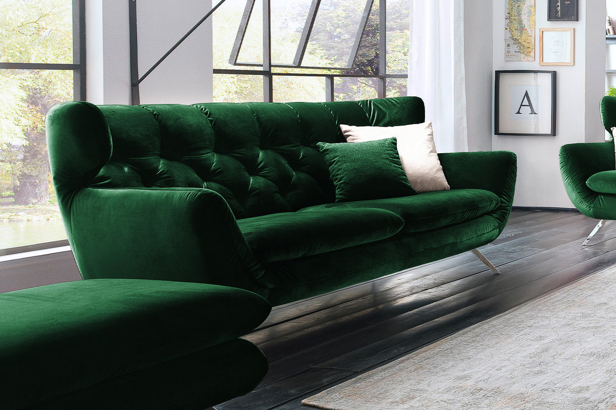 KAWOLA Sofa CHARME Velvet smaragd
