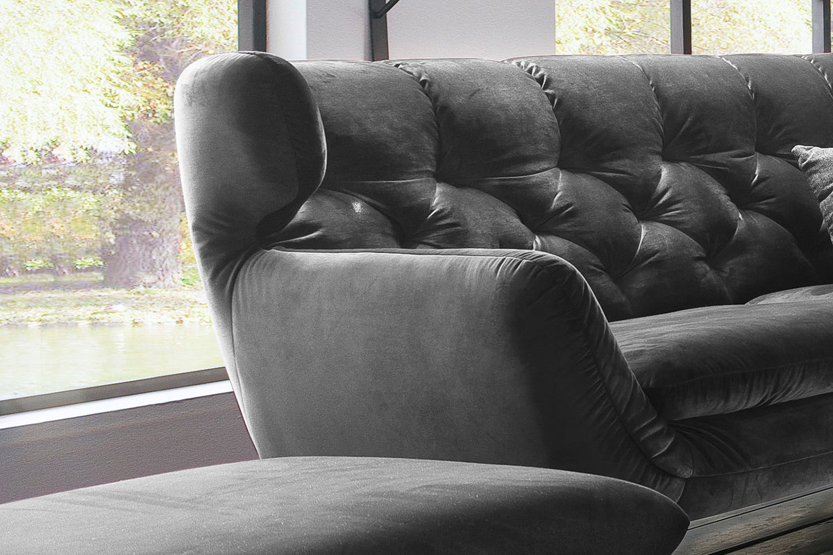 KAWOLA Sofa CHARME Velvet stone