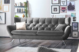 KAWOLA Sofa CHARME Velvet stone, 2.5-Sitzer