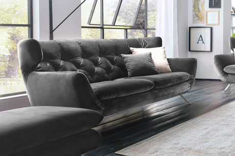 KAWOLA Sofa CHARME Velvet stone