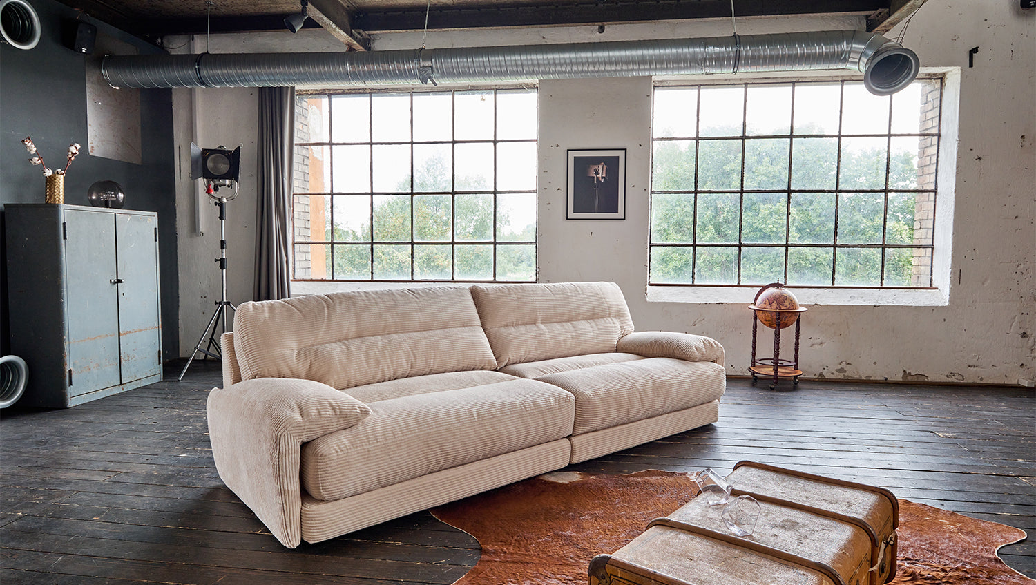 KAWOLA Sofa CINE XXL-Sofa 3-Sitzer Cord braun