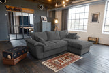 KAWOLA Sofa DAMETO Ecksofa Bettsofa Schlafsofa mit Stauraum Cord grau
