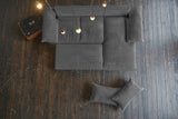 KAWOLA Sofa DAMETO Ecksofa Bettsofa Schlafsofa mit Stauraum Cord grau