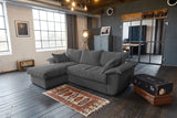 KAWOLA Sofa DAMETO Ecksofa Bettsofa Schlafsofa mit Stauraum Cord grau