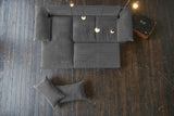 KAWOLA Sofa DAMETO Ecksofa Bettsofa Schlafsofa mit Stauraum Cord grau