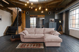 KAWOLA Sofa DAMETO Ecksofa Bettsofa Schlafsofa mit Stauraum Cord rosa, Rechts