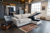 KAWOLA Sofa DAMETO Ecksofa Bettsofa Schlafsofa mit Stauraum Cord weiß