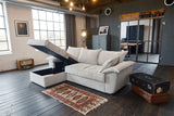 KAWOLA Sofa DAMETO Ecksofa Bettsofa Schlafsofa mit Stauraum Cord weiß