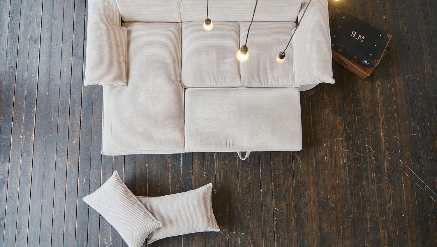 KAWOLA Sofa DAMETO Ecksofa Bettsofa Schlafsofa mit Stauraum Cord weiß