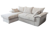 KAWOLA Sofa DAMETO Ecksofa Bettsofa Schlafsofa mit Stauraum Cord weiß
