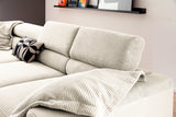 KAWOLA Sofa DELIA Ecksofa Cord cremeweiß